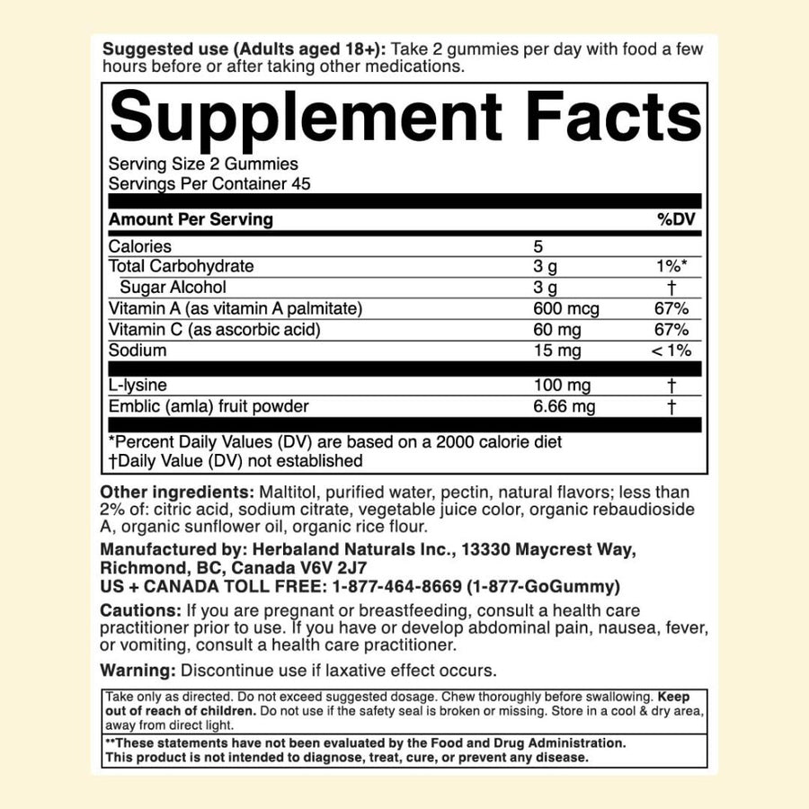 Herbaland Glowing Beauty (Vegan Collagen Booster) Nutrition Facts