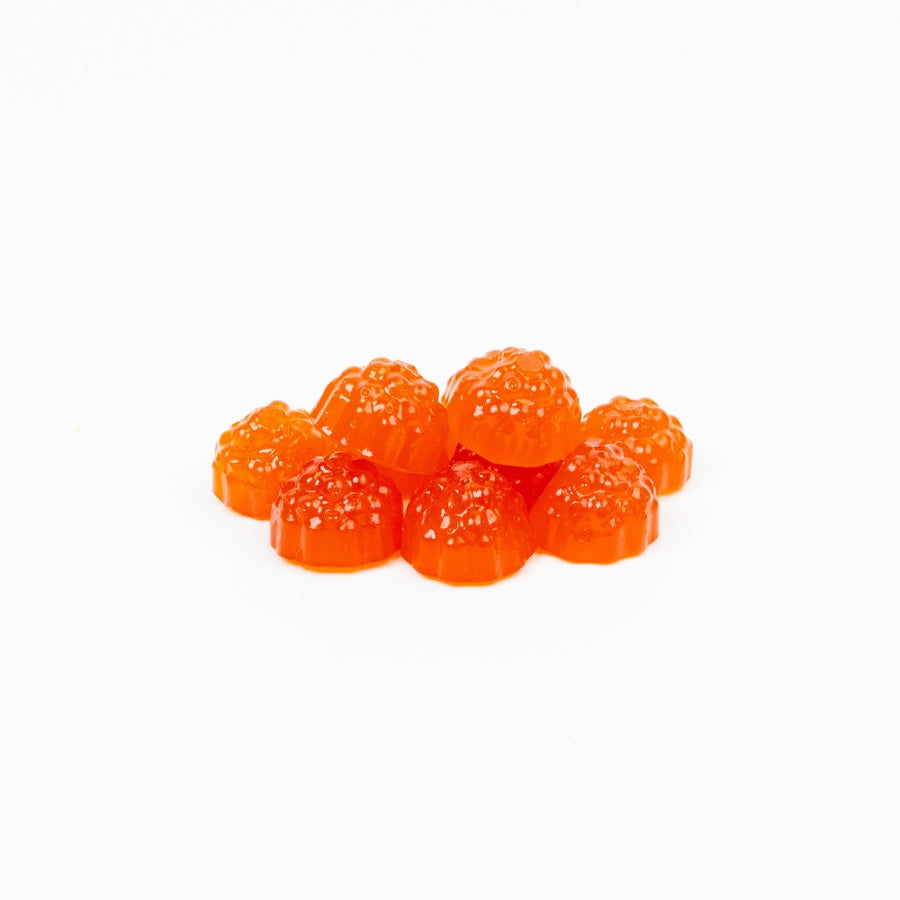 a picture of herbaland gummies of omega 3 for adults with orange flavor