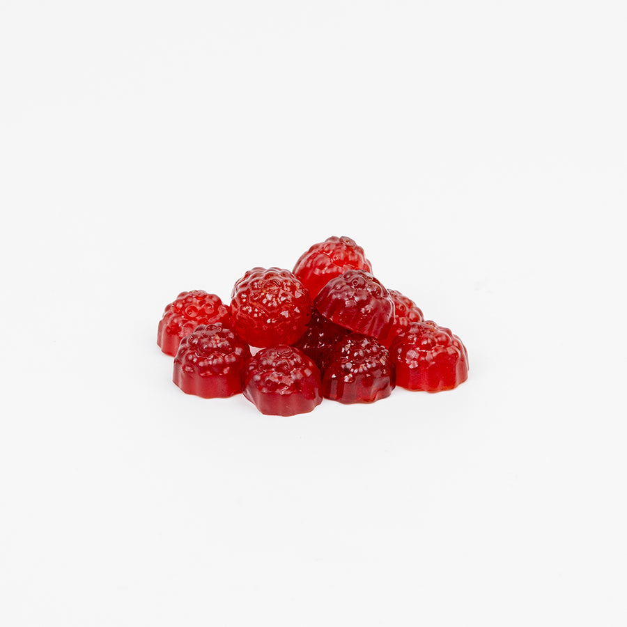 Picture of herbaland gummies with raspberry flavor of vegan D3 and B12 for adults